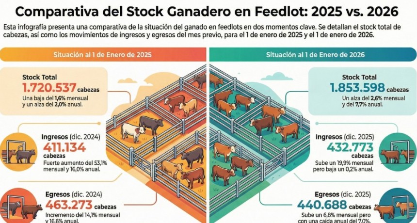 Más hacienda en los corrales: el feedlot arranca 2026 en alza