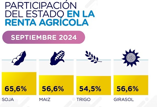 La carga fiscal se intensifica: el Estado retiene el 61,5% de la renta del campo